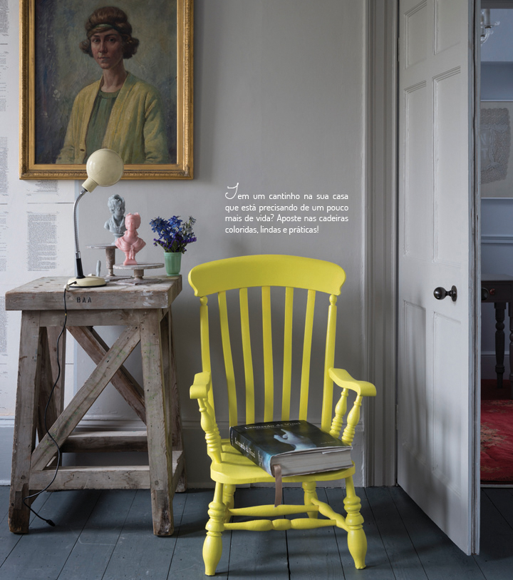 Decoração de Detalhes; Cadeira amarela; Casa de Valentina