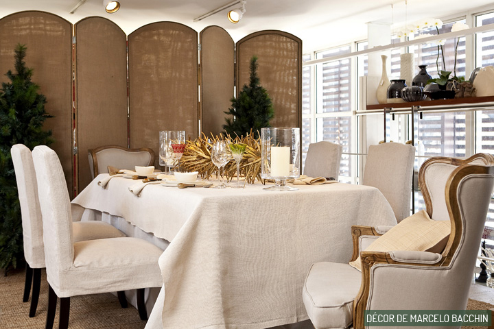 Decoração de: detalhes; toalha de mesa off white; Casa de Valentina