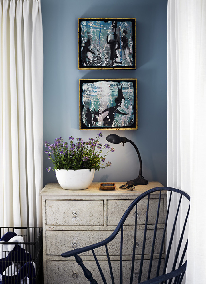 Decoração de: Detalhes; cadeira vintage azul; Casa de Valentina