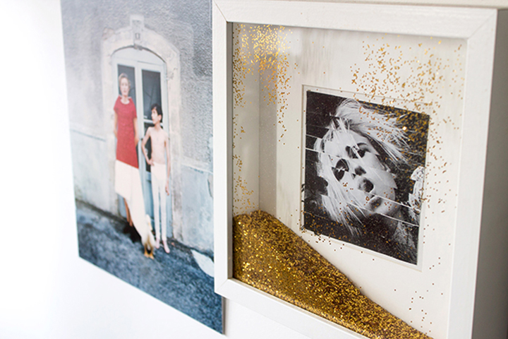 Decoração de: Detalhes; quadro com glitter; Casa de Valentina